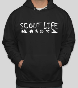 Hoodie, displaying the Logo that reads Scout Life.